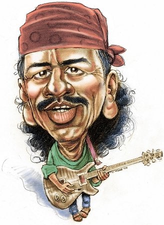 Karykatury gwiazd muzyki - Karykatura Carlosa Santany.jpg