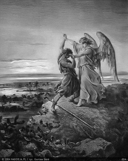 Grafiki Gustawa Dor do Biblii Jakuba Wujka1 - 024 Jakób potyka się z Aniołem 1 Mojż. 32,24.jpg
